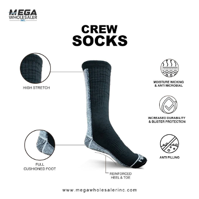 Work Socks Black & Grey - Wholesale Socks (216 Pairs)